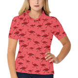 Ostrich Pattern Print Design 03 Women's All Over Print Polo Shirt