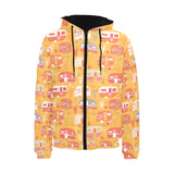 Camper Van Pattern Print Design 04 Men's Padded Hooded Jacket