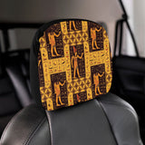 Egypt Hieroglyphics Pattern Print Design 05 Car Headrest Cover