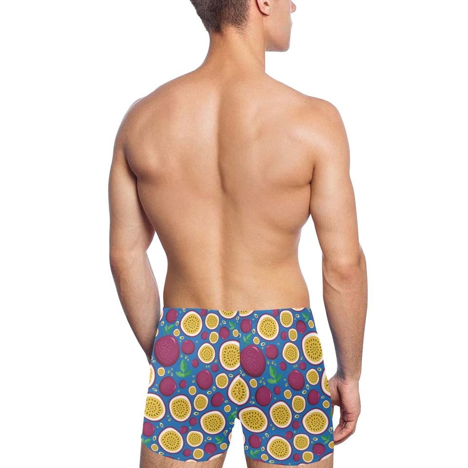 Passion fruit blue background Men's Swimming Trunks