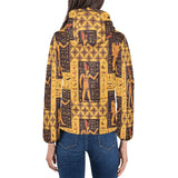 Egypt Hieroglyphics Pattern Print Design 05 Women's Padded Hooded Jacket