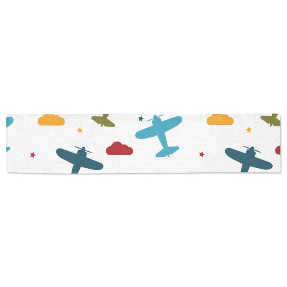 Airplane star cloud colorful Table Runner