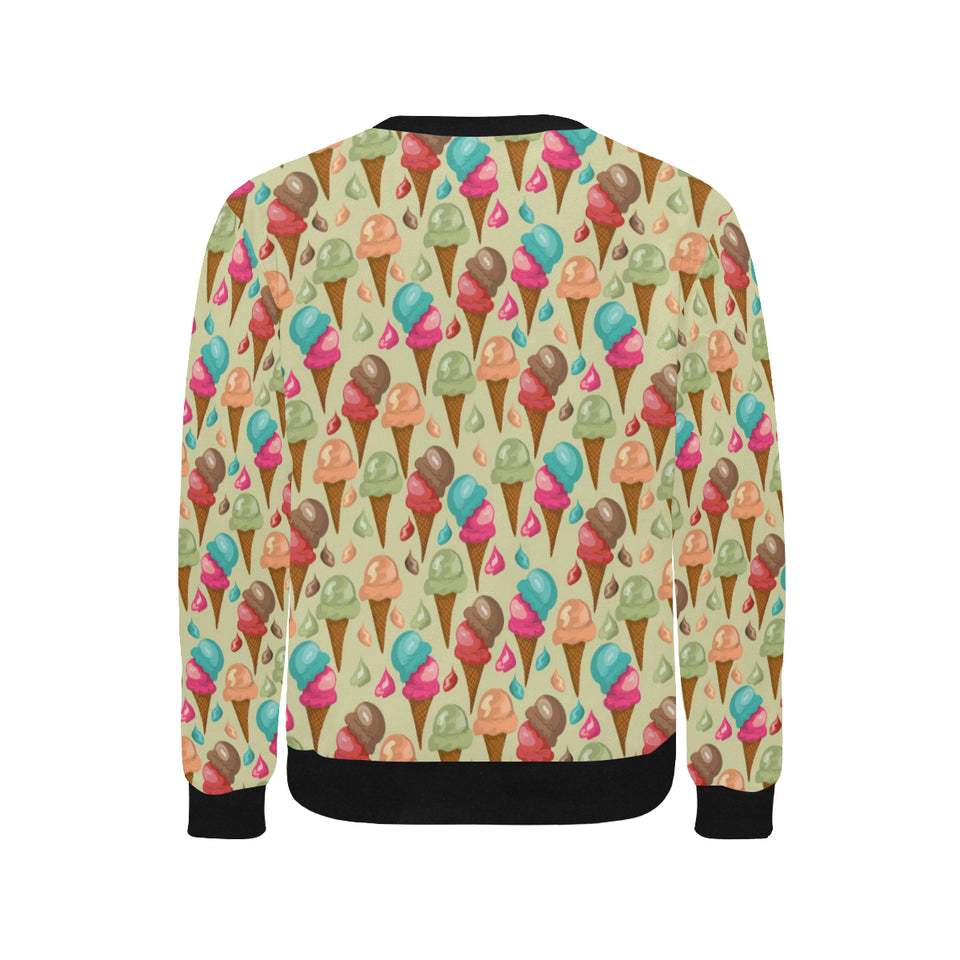 Colorful ice cream pattern Men's Crew Neck Sweatshirt