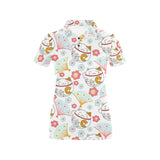 Maneki neko cat fan sakura Women's All Over Print Polo Shirt