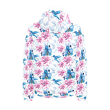 Hummingbird Pattern Print Design 02 Men's Padded Hooded Jacket