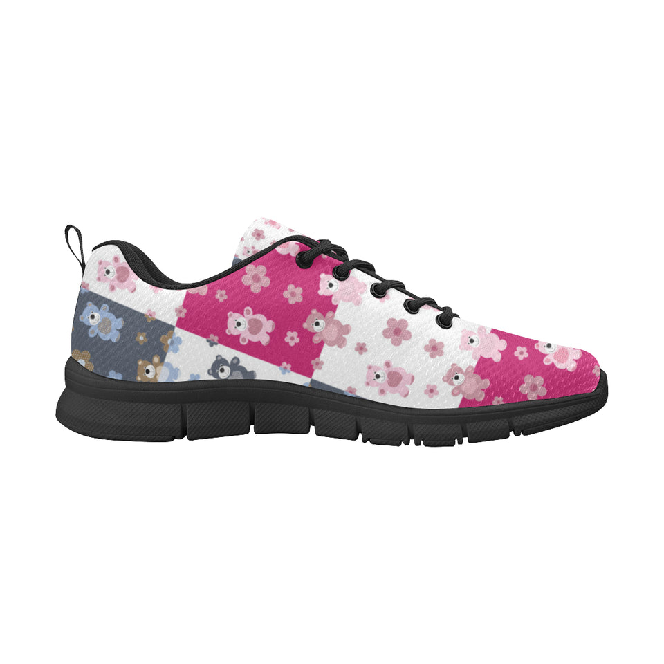 Teddy Bear Pattern Print Design 03 Men's Breathable Sneakers ( Model 055)