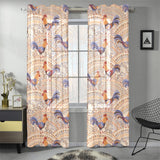 Cute rooster chicken cock floral ornament backgrou Gauze Curtain