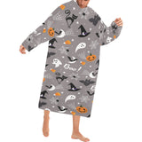 Halloween design pattern Blanket Robe with Sleeves