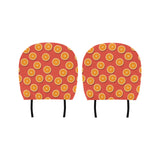 Oranges pattern red background Car Headrest Cover
