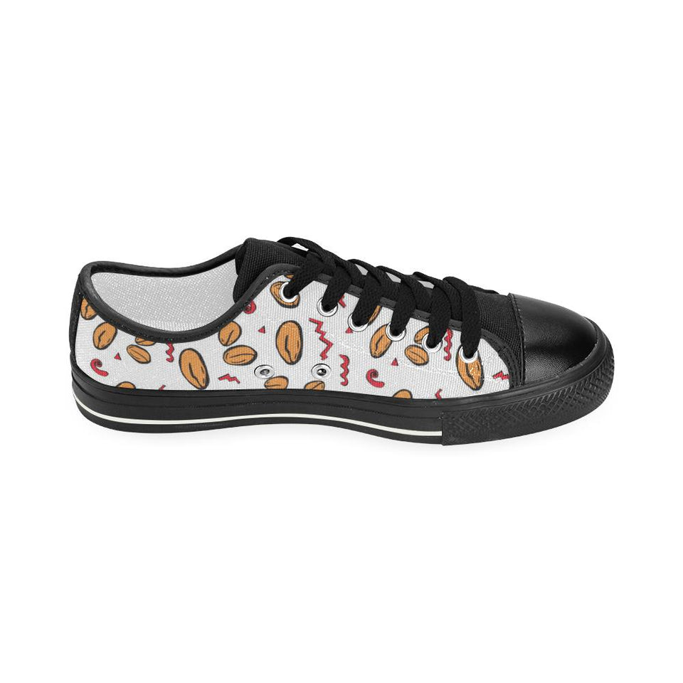 peanuts pattern background Kids' Boys' Girls' Low Top Canvas Shoes Black
