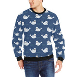 Cute white baby sea lion seal pattern Men's Crew Neck Sweatshirt