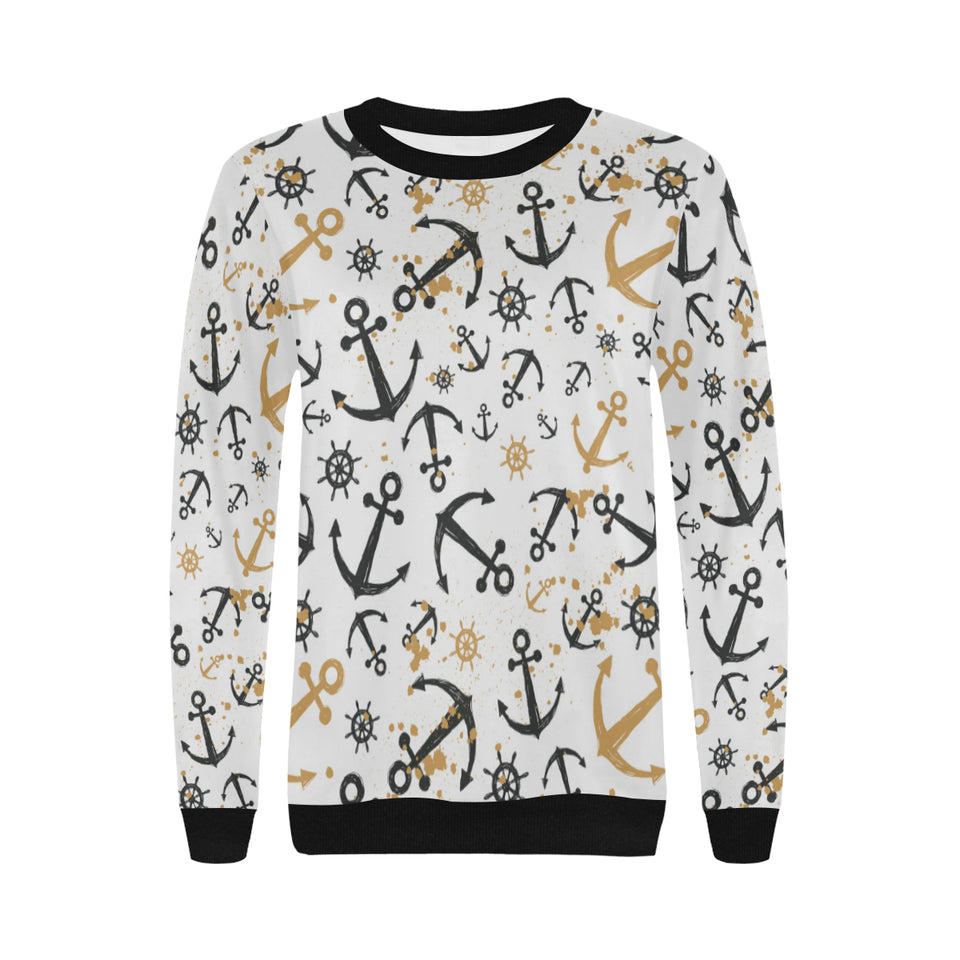 Anchors Rudders pattern Women's Crew Neck Sweatshirt