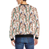 Peacock tropical flower pattern Men's Crew Neck Sweatshirt