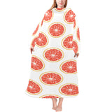 Grapefruit pattern Blanket Robe with Sleeves