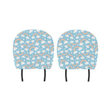 Cute rainbow clound star pattern blue background Car Headrest Cover
