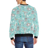 Cute koalas blue background pattern Men's Crew Neck Sweatshirt