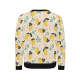lemon flower leave pattern Men's Crew Neck Sweatshirt