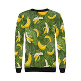 Banana Palm Leaves pattern Women's Crew Neck Sweatshirt