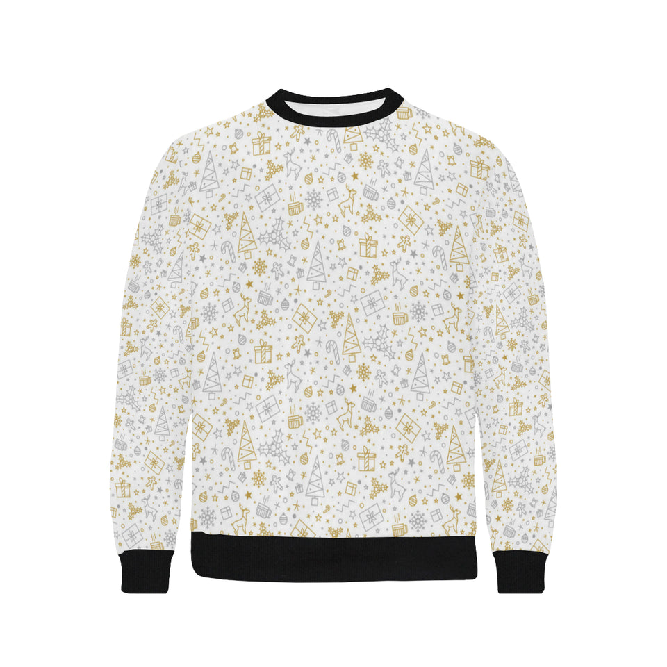 Christmas tree Christmas element Silver gold patte Men's Crew Neck Sweatshirt