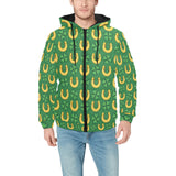Horseshoes Pattern Print Design 05 Men's Padded Hooded Jacket