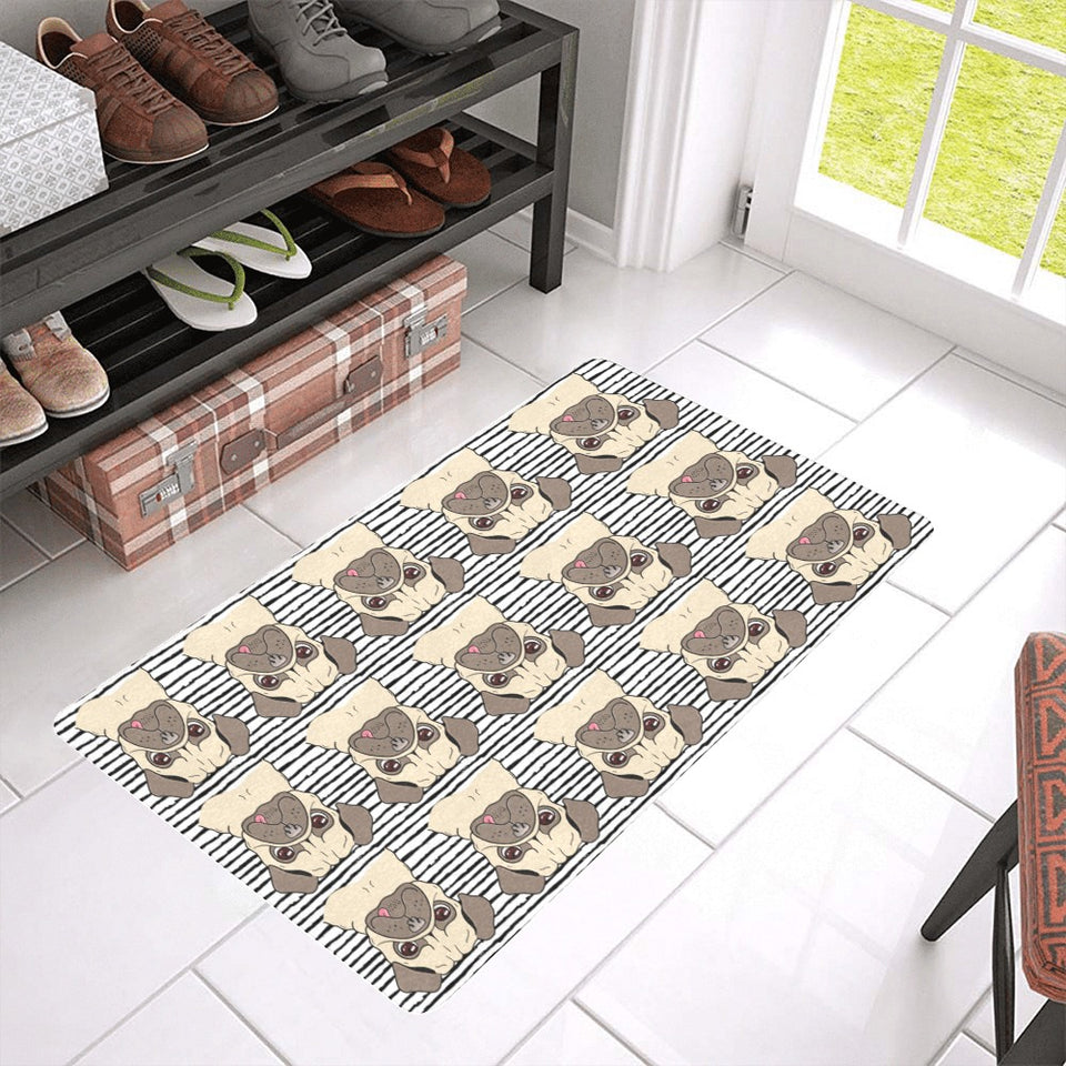 Happy pug pattern Doormat