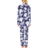 Alien Pattern Print Design 01 Women's Long Pajama Set