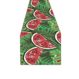 Watermelons tropical palm leaves pattern backgroun Table Runner