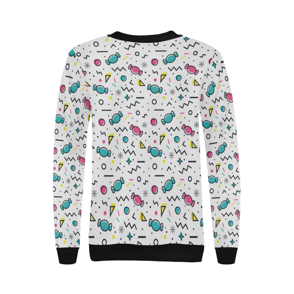Candy design pattern Women's Crew Neck Sweatshirt