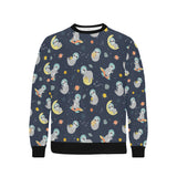 Cute sloth astronaut star planet rocket pattern Men's Crew Neck Sweatshirt