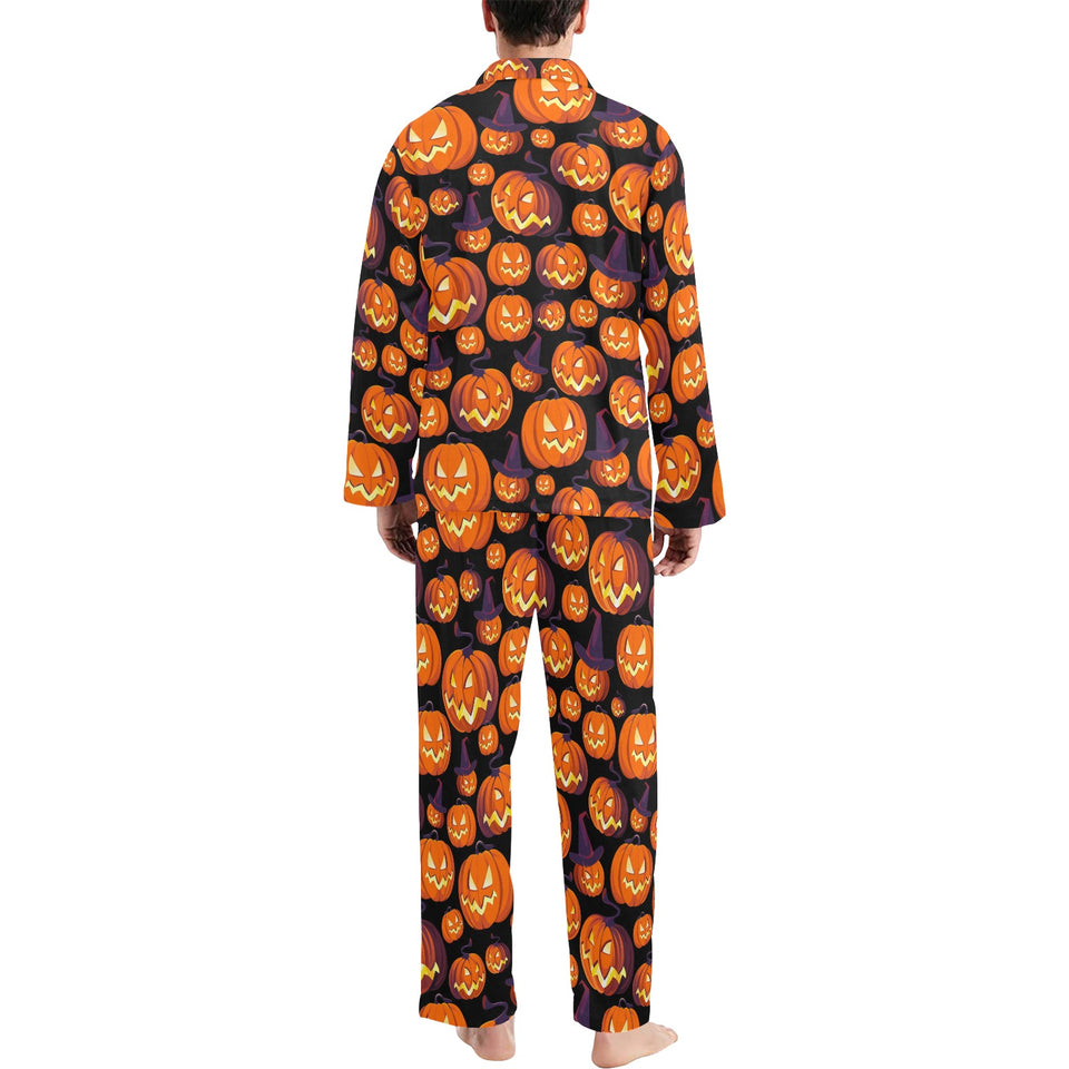 Halloween Pumpkin pattern Men's Long Pajama Set
