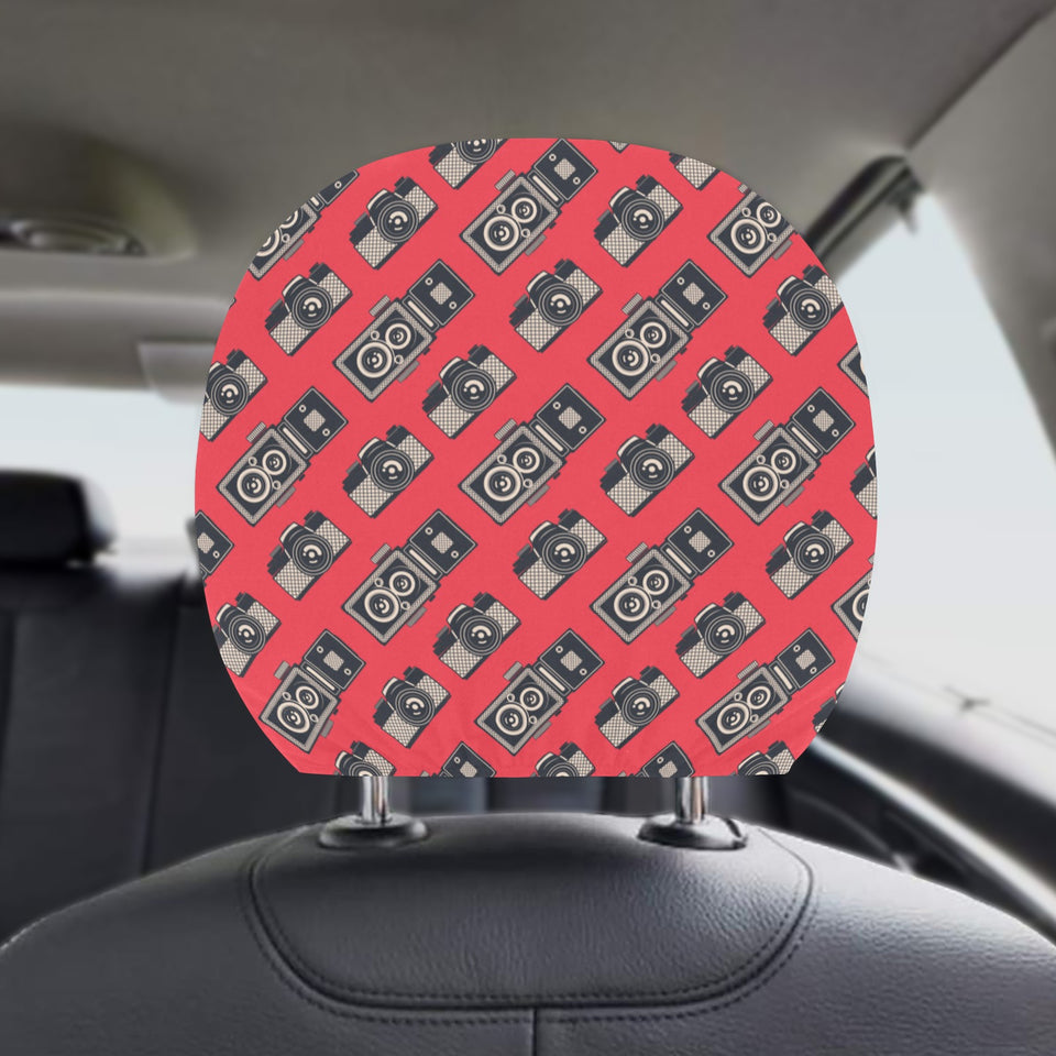Camera Pattern Print Design 05 Car Headrest Cover