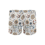 Cute nautical steering wheel anchor pattern Men's Swimming Trunks