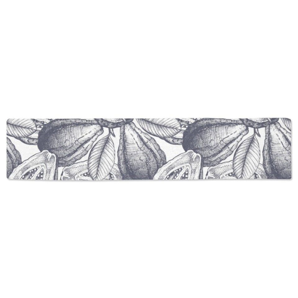 Guava tropical hand drawn pattern Table Runner