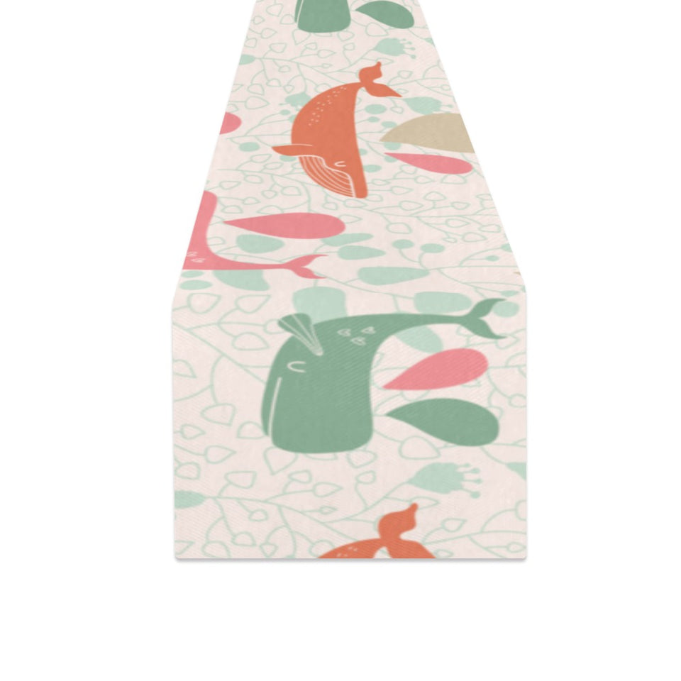 Cute whale pattern Table Runner