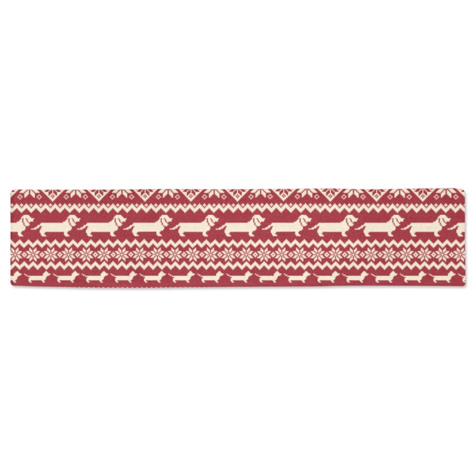 Dachshund Nordic pattern Table Runner