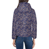 Eggplant Pattern Print Design 04 Women's Padded Hooded Jacket