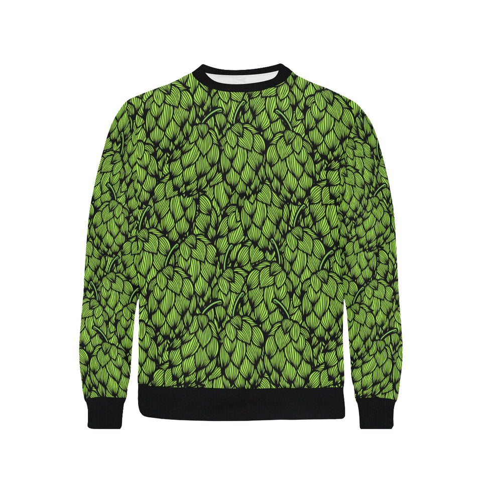 Green hop pattern Men's Crew Neck Sweatshirt