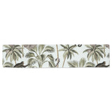 Monkey sloth lemur palm trees pattern Table Runner