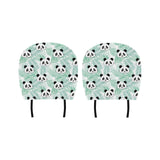 Panda pattern tropical leaves background Car Headrest Cover