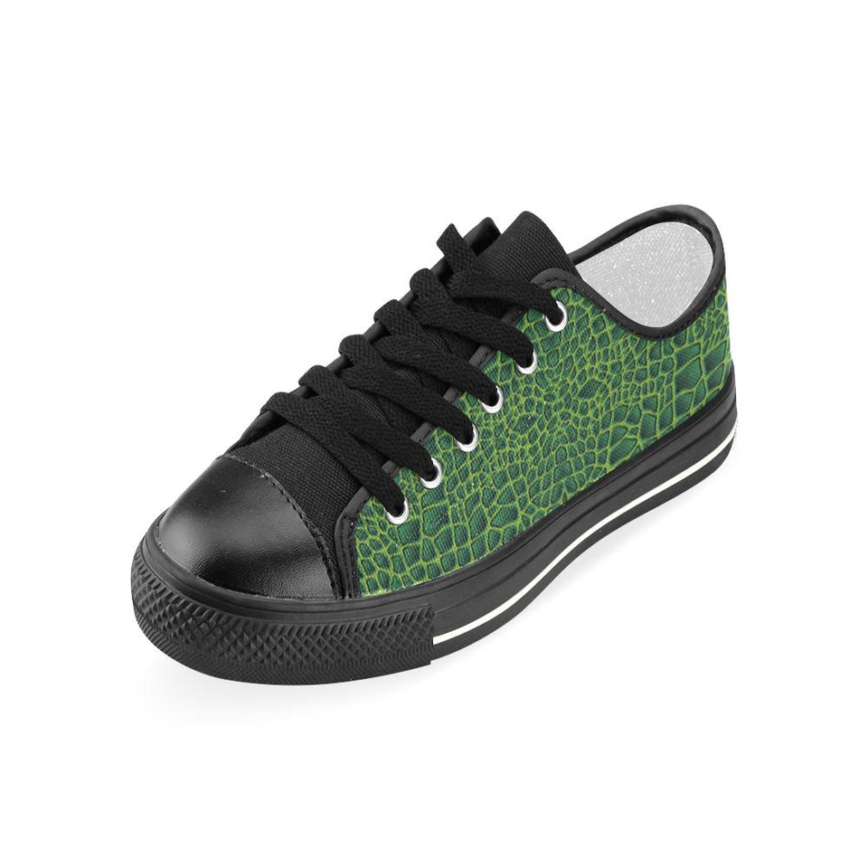 Crocodile Skin Printed Kids' Boys' Girls' Low Top Canvas Shoes Black