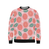 Grapefruit leaves flower pink background Men's Crew Neck Sweatshirt