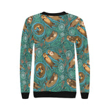 cute brown sea otters ornamental seaweed corals gr Women's Crew Neck Sweatshirt
