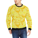 lemon pattern Men's Crew Neck Sweatshirt