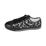 Crow illustration pattern Kids' Boys' Girls' Low Top Canvas Shoes Black