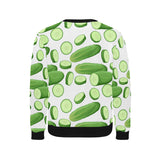 cucumber whole slices pattern Men's Crew Neck Sweatshirt