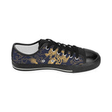 Gold dragon pattern Kids' Boys' Girls' Low Top Canvas Shoes Black