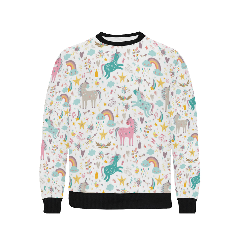 Colorful unicorn pattern Men's Crew Neck Sweatshirt