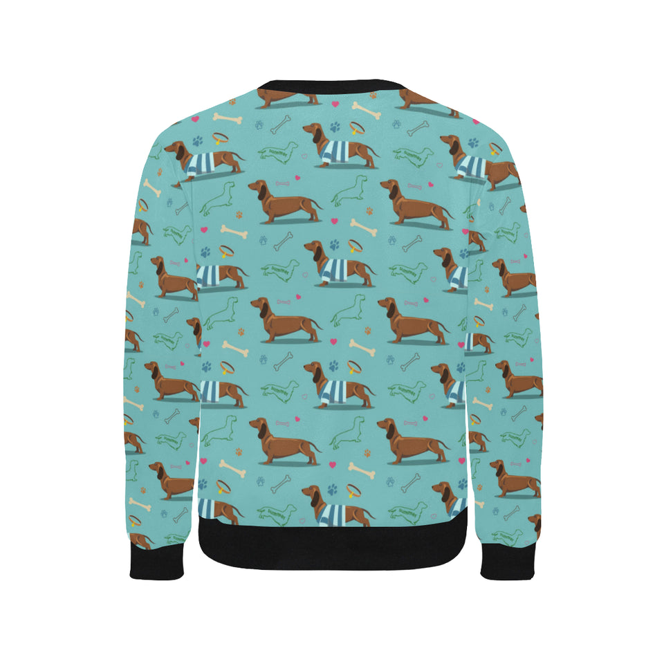 Dachshund decorative background Men's Crew Neck Sweatshirt