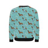 Dachshund decorative background Men's Crew Neck Sweatshirt