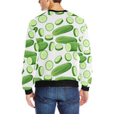cucumber whole slices pattern Men's Crew Neck Sweatshirt